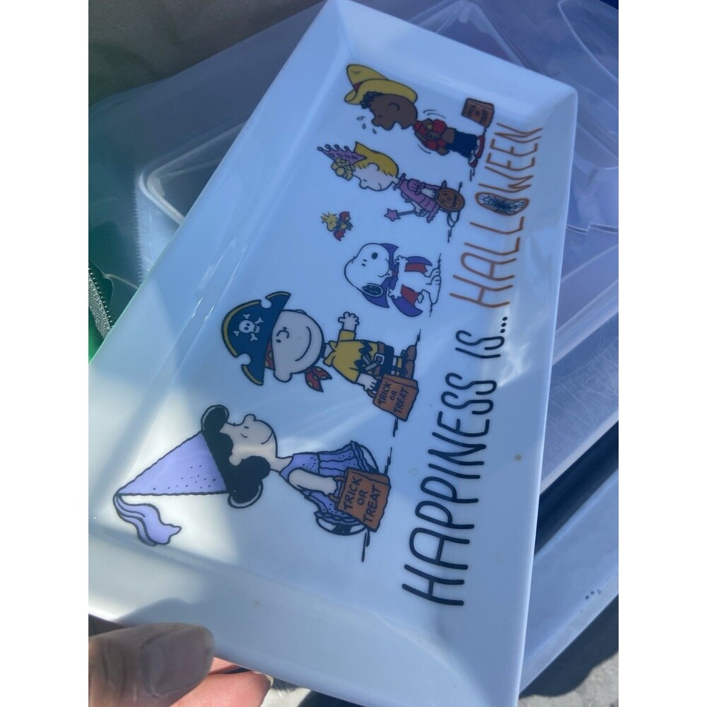 Halloween Plater Peanuts  Charlie Brown & Gang Melamine Serving Tray Decoration - Picture 4 of 6
